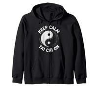Life Happens Keep Calm Tai Chi On Martial Arts Yin & Yang Zip Hoodie