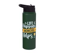 Life Happens - Mimosa Helps Stainless Steel Insulated Water Bottle