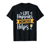 Life Happens - Mimosa Helps Value Graphic T-Shirt, Men, Black, XL