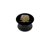 Life Happens Music Helps Retro Sound Wave Design PopSockets Adhesive PopGrip