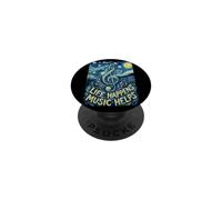 Life Happens Music Helps Starry Sky Treble Clef PopSockets Adhesive PopGrip