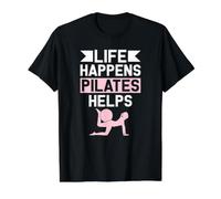 Life Happens Pilates Helps Funny Pilates Lover Value Graphic T-Shirt, Men, Black, XL