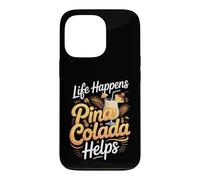 Life Happens Pina Colada Helps Cocktail Tropical Rum Case for iPhone 13 Pro