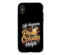 Life Happens Pina Colada Helps Cocktail Tropical Rum Case for iPhone X/XS