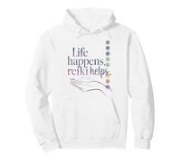 Life Happens Reiki Helps Yoga Meditation Spiritual Chakra Pullover Hoodie