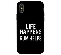 Life Happens Rum Helps Funny Case for iPhone X/XS