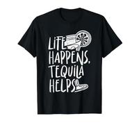 Life Happens, Tequila Helps Value Graphic T-Shirt, Men, Black, L