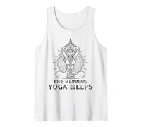 Life Happens Yoga Helps - Vibrant Chakra Mandala Meditation Tank Top