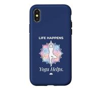Life Happens Yoga Meditation Helps Wellness Lotus Pose 4 Case for iPhone X/XS