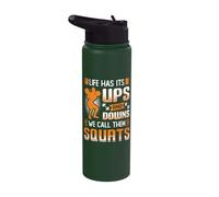 Life Has Its Ups and Downs We Call Them Squats Weightlifting Stainless Steel Insulated Water Bottle