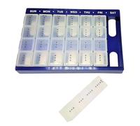 Life Healthcare 7 Day Weekly Pill Organizer 4 Times Daily - 28 Compartment Medicine Storage Box, Detachable Dosette Case, Large Tablet Vitamin Holder, Travel Medication Dispenser