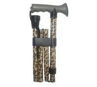 Life Healthcare Folding Gel Handle Walking Stick, Adjustable Aluminium Cane