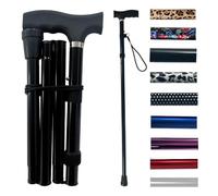 Life Healthcare Walking Stick for Women and Men, for Elderly Or Disabled, Folding Adjustable Height, Right Or Left Handed, Non-Slip Rubber Tip, Wrist Strap, Lightweight, Black