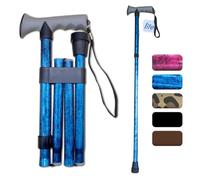 Life Healthcare Gel Handle Walking Stick, Adjustable Cane, Blue Crackle