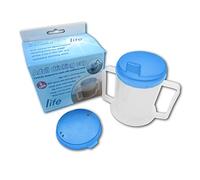 Life Healthcare Plastic Drinking Cup for Disabled Adults with Easygrip Handles AntiSplash Spout and Travel Lid, 300ml