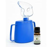 Life Healthcare Portable Steam Inhaler Cup with Winter Breathe Essential Oil 10ml | Natural Relief for Cold, Cough, Flu & Blocked Nose | Safe for Adults & Kids