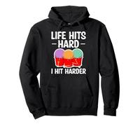 Life Hits Hard I Hit Harder Cardio Drumming Pullover Hoodie