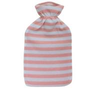 Life Hot Water Bottle With Pink Stripey Fleece Cover