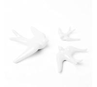 Life in a bag Set of 3 Ceramic Swallows for Wall and Home Decoration Hanging Ornaments Handmade Ceramic Wall Hanging Swallows Pack of White