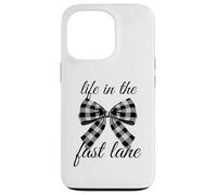 Life in the fast lane Checkered bow Case for iPhone 13 Pro