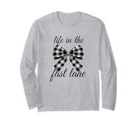 Life in the Fast Lane Checkered Bow Long Sleeve T-Shirt