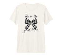 Life in the Fast Lane Checkered Bow Premium T-Shirt