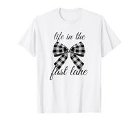 Life in the Fast Lane Checkered Bow T-Shirt