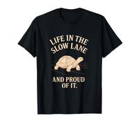Life in the Slow Lane Turtle Road Trip Design T-Shirt