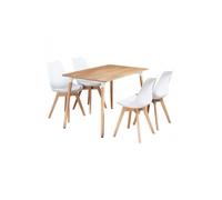 5PCs Dining Set - a Halo Dining Table & Set of 4 Lorenzo Tulip chairs with Padded Seat Life Interiors White One Size