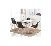 Lorenzo Halo Dining Set with a Table and Chairs Set of 4 - Black