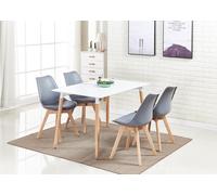 Lorenzo Halo Dining Set with a Table and Chairs Set of 4 - Grey