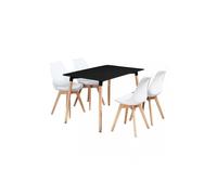 Dining Set includes a Halo Dining Table and Lorenzo Dining Chairs Set of 4 - White