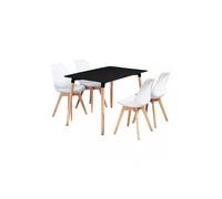 Dining Set includes a Halo Dining Table and Lorenzo Dining Chairs Set of 4 - White
