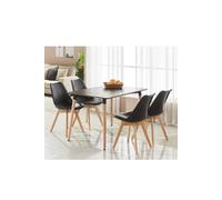 Dining Set includes a Halo Dining Table and Lorenzo Dining Chairs Set of 4 - Black