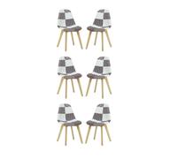 Chrono Patchwork Dining Chair, Set of 6 Life Interiors Multi One Size