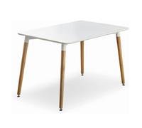 Life Interiors Halo Dining Table for 4 or 6 Seating - Single White Table, Modern Design - Wood - White - 120