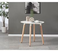 Life Interiors Halo Round Dining Table Single, White