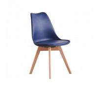 Life Interiors Lorenzo Padded Dining Chair, Tulip Chair For Lounge Office Dining Room Kitchen, Single, Blue