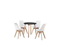 Life Interiors 'lorenzo' Round Dining Set With A Table And Dining Chair Set Of 4 In White White One Size
