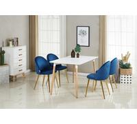 Life Interiors Lucia Halo Dining Set, A Table And Chairs Set Of 4, White/blue