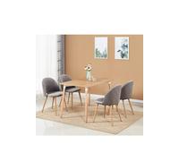 Life Interiors 'Lucia Halo' Dining Set with a Table & 4 Chairs in Grey Life Interiors Grey