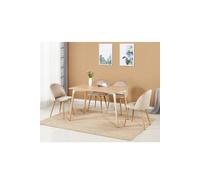 Life Interiors 'lucia Halo' Dining Set With A Table And 4 Chairs In Beige Beige One Size