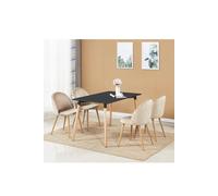 Life Interiors 'lucia Halo' Dining Set With A Table And Chairs Set Of 4 In Beige Beige One Size