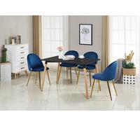 Life Interiors 'lucia Halo' Dining Set With A Table And Chairs Set Of 4 In Blue Blue One Size