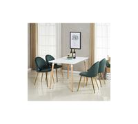 Life Interiors 'lucia Halo' Dining Set With A Table And Chairs Set Of 4 In Green Green One Size