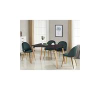 Life Interiors 'lucia Halo' Dining Set With A Table And Chairs Set Of 4 In Green Green One Size
