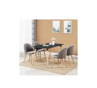 Life Interiors 'lucia Halo' Dining Set With A Table And Chairs Set Of 4 In Grey Grey One Size