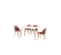 Life Interiors 'lucia Halo' Dining Set With A Table And Chairs Set Of 4 In Pink Pink