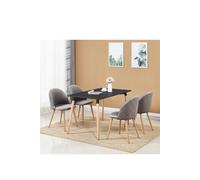 Life Interiors 'Lucia Halo' Dining Set with a Table & Chairs Set of 4 in Grey Life Interiors Grey