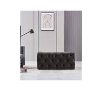 Life Interiors 'melia' Velvet Ottoman Bench Single In Charcoal Charcoal